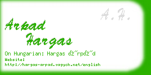 arpad hargas business card